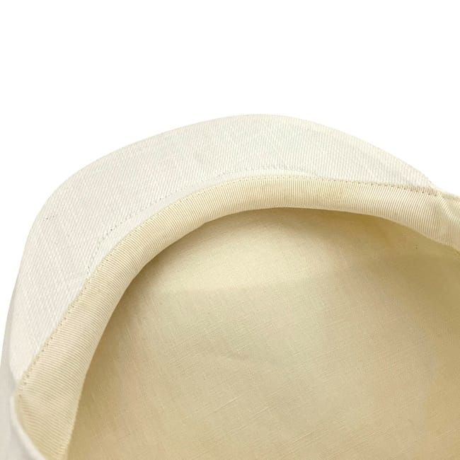 Hermes Newsboy Cap Hat 57 Cotton Linen White — view 8
