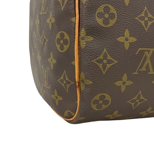 Louis Vuitton Mini Boston Bag Speedy 35 Monogram Canvas Vachetta Leather Brown — view 6