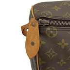 Louis Vuitton Mini Boston Bag Speedy 35 Monogram Canvas Vachetta Leather Brown — view 8