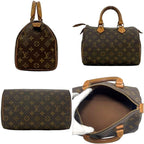 Louis Vuitton Mini Boston Bag Speedy 25 Monogram Canvas Vachetta Leather Brown — view 2