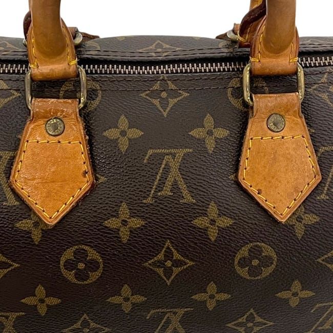 Louis Vuitton Mini Boston Bag Speedy 25 Monogram Canvas Vachetta Leather Brown — view 6