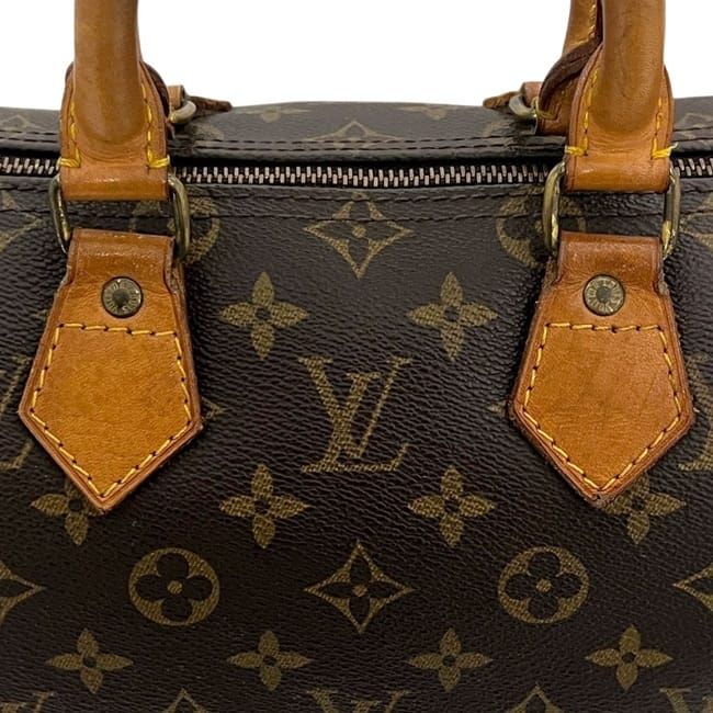 Louis Vuitton Mini Boston Bag Speedy 25 Monogram Canvas Vachetta Leather Brown — view 7