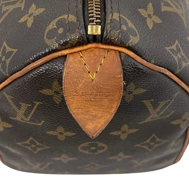 Louis Vuitton Mini Boston Bag Speedy 25 Monogram Canvas Vachetta Leather Brown — view 5
