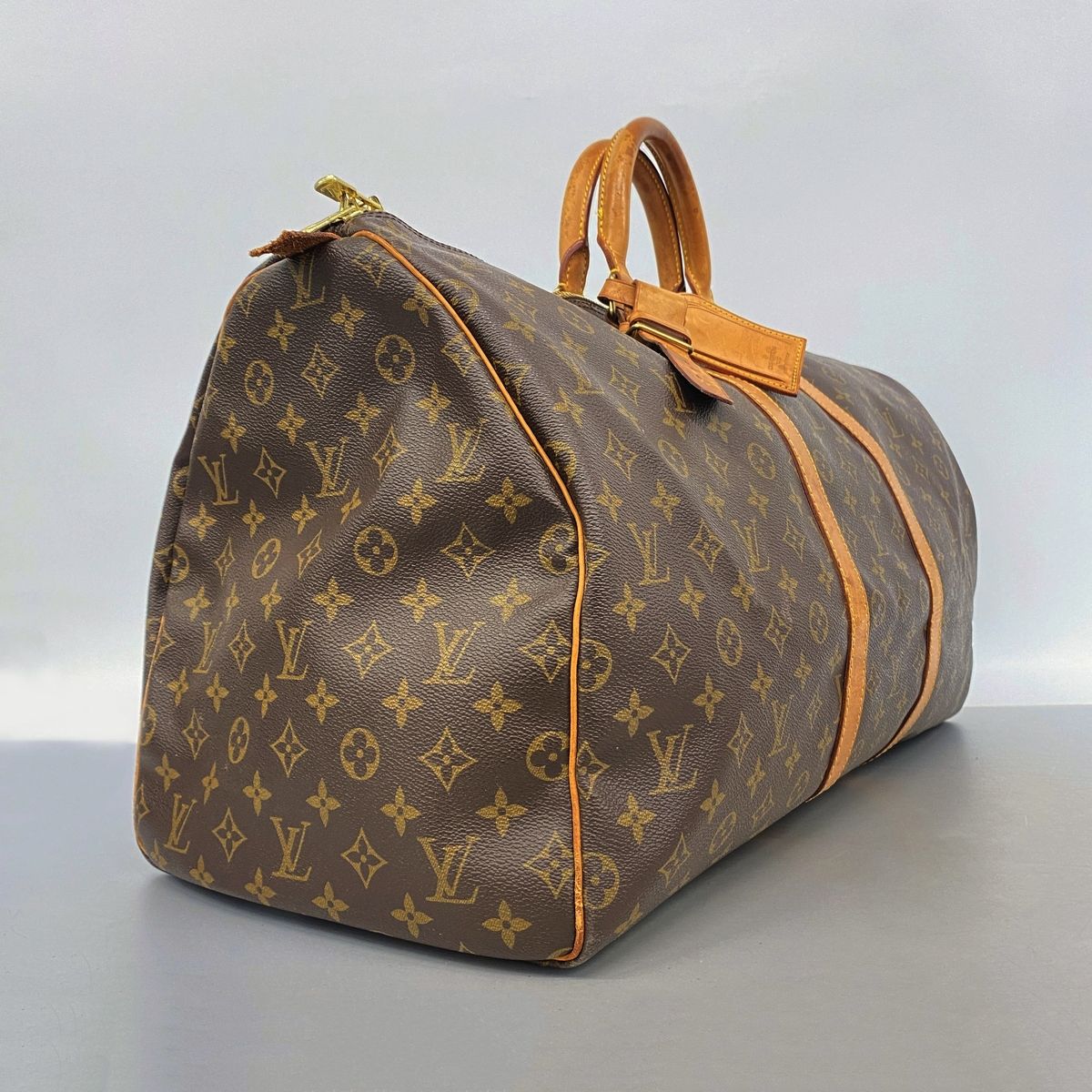 Louis Vuitton Boston Bag Monogram Keepall 55 Brown — view 2