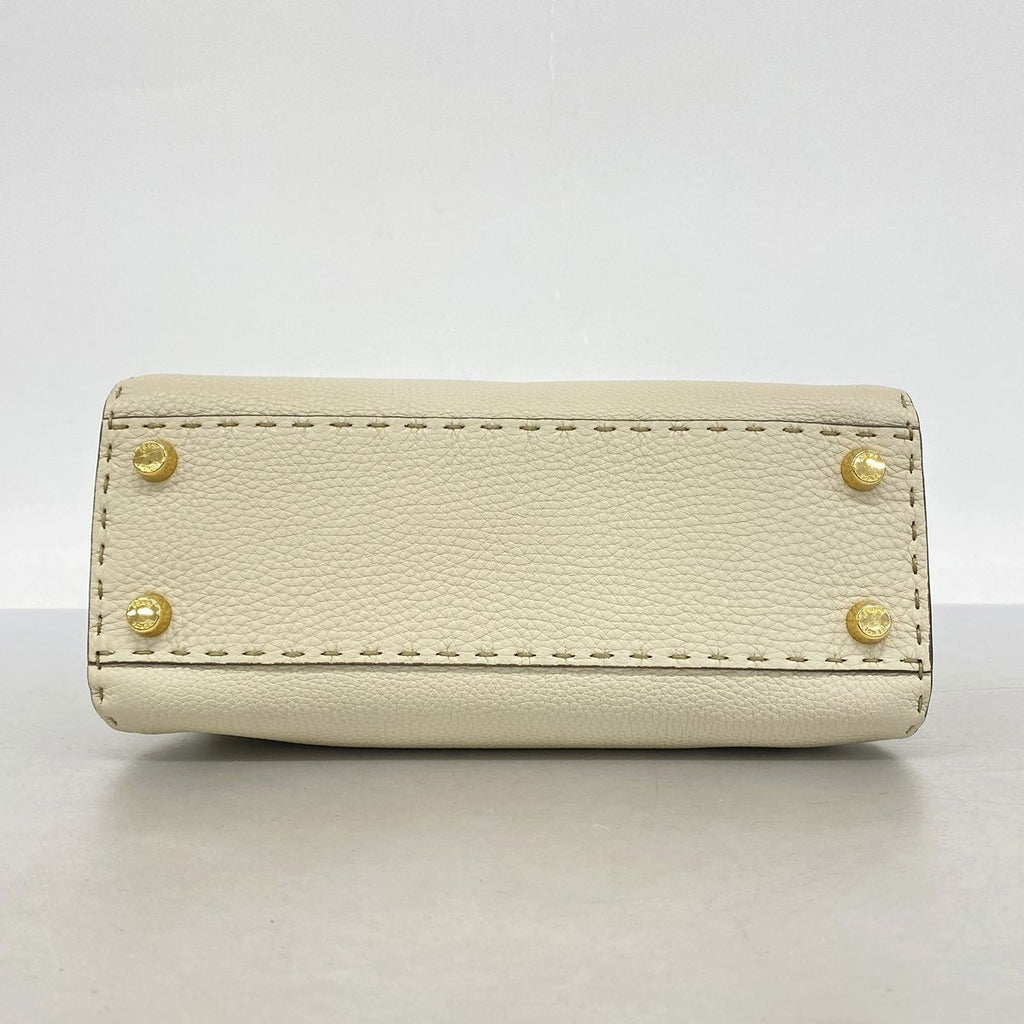 Fendi Handbag Selleria Peekaboo Essential Leather Beige Gold 2-Way Bag — view 3