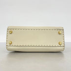 Fendi Handbag Selleria Peekaboo Essential Leather Beige Gold 2-Way Bag — view 3