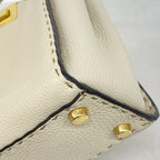 Fendi Handbag Selleria Peekaboo Essential Leather Beige Gold 2-Way Bag — view 6