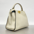 Fendi Handbag Selleria Peekaboo Essential Leather Beige Gold 2-Way Bag — view 2