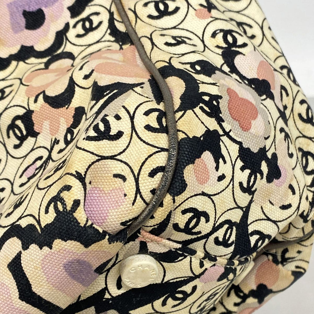 Chanel Tote Bag Camellia Canvas Gray Multicolor Silver — view 6