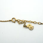 Dior Necklace Heart Motif Gold Plated Color Stone Red — view 4