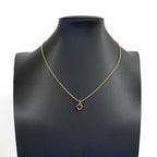 Dior Necklace Heart Motif Gold Plated Color Stone Red — view 5