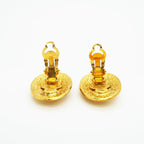 Chanel Earrings Vintage CC Logo Oval Gold Plated — view 6