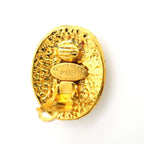 Chanel Earrings Vintage CC Logo Oval Gold Plated — view 4