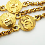 Chanel Necklace Vintage CC Logo Round Circle Gold Plated — view 7