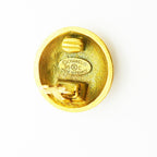 Chanel Earrings Vintage CC Logo Round Circle Gold Plated — view 4