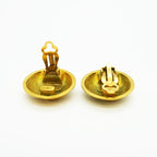 Chanel Earrings Vintage CC Logo Round Circle Gold Plated — view 3