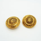 Chanel Earrings Vintage Logo Round Circle Gold Plated — view 2