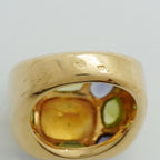 Chanel Ring Baroque 18K Yellow Gold Multi Stone Blue Green Orange — view 5