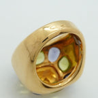 Chanel Ring Baroque 18K Yellow Gold Multi Stone Blue Green Orange — view 8