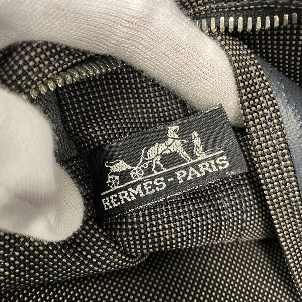 Hermes Tote Bag Herline MM Nylon Gray Silver — view 5