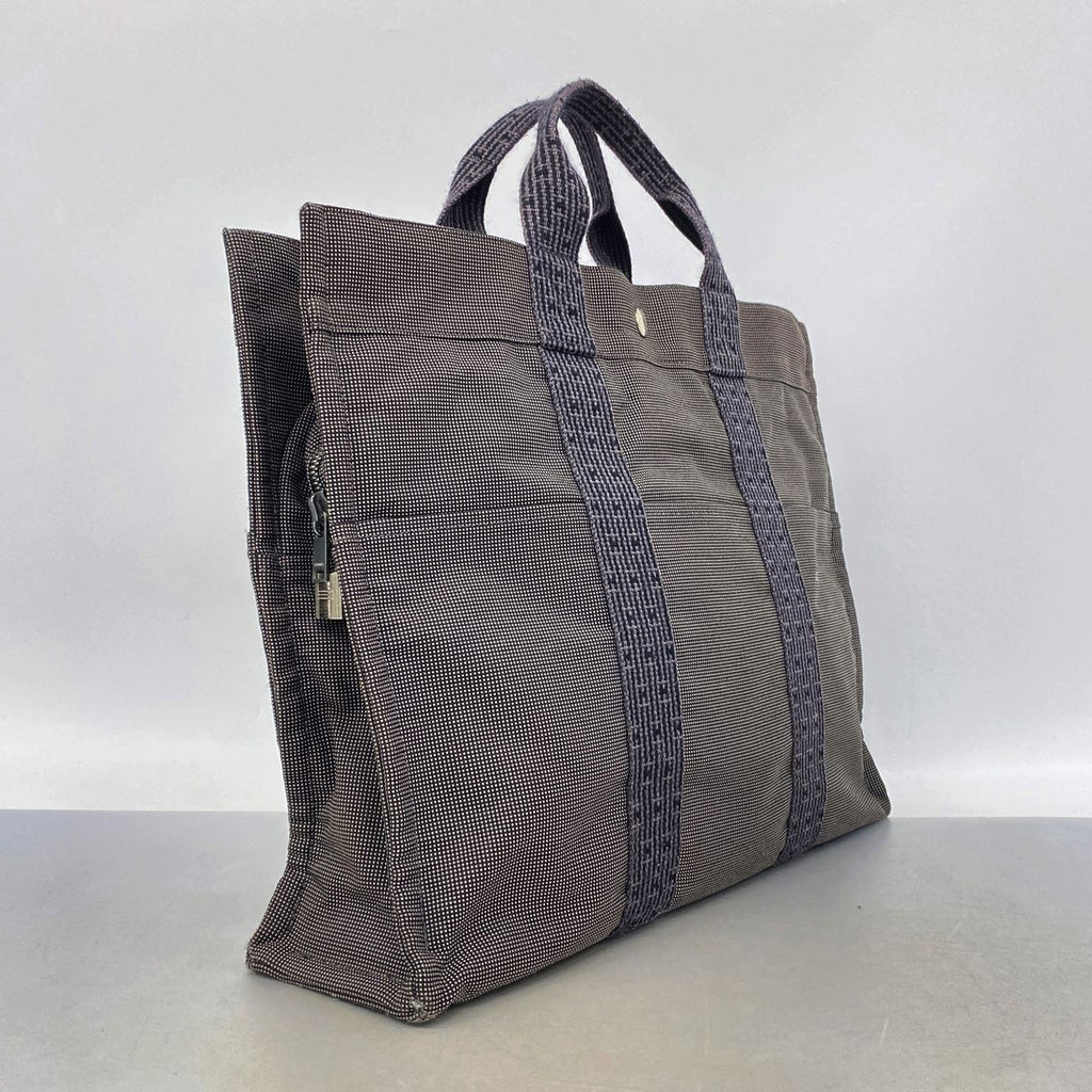 Hermes Tote Bag Herline MM Nylon Gray Silver — view 2