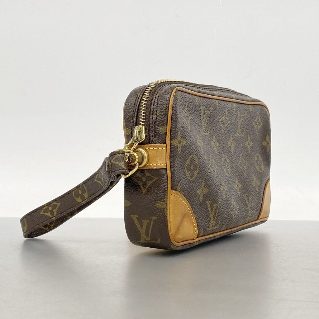 Louis Vuitton Clutch Monogram Marly Dragonne PM Brown — view 2