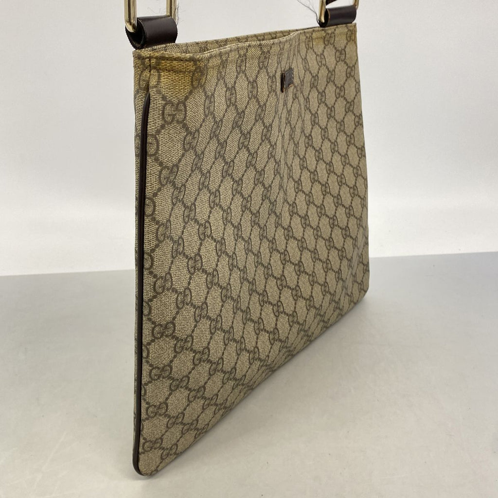Gucci Shoulder Bag GG Supreme Brown Champagne Gold — view 2