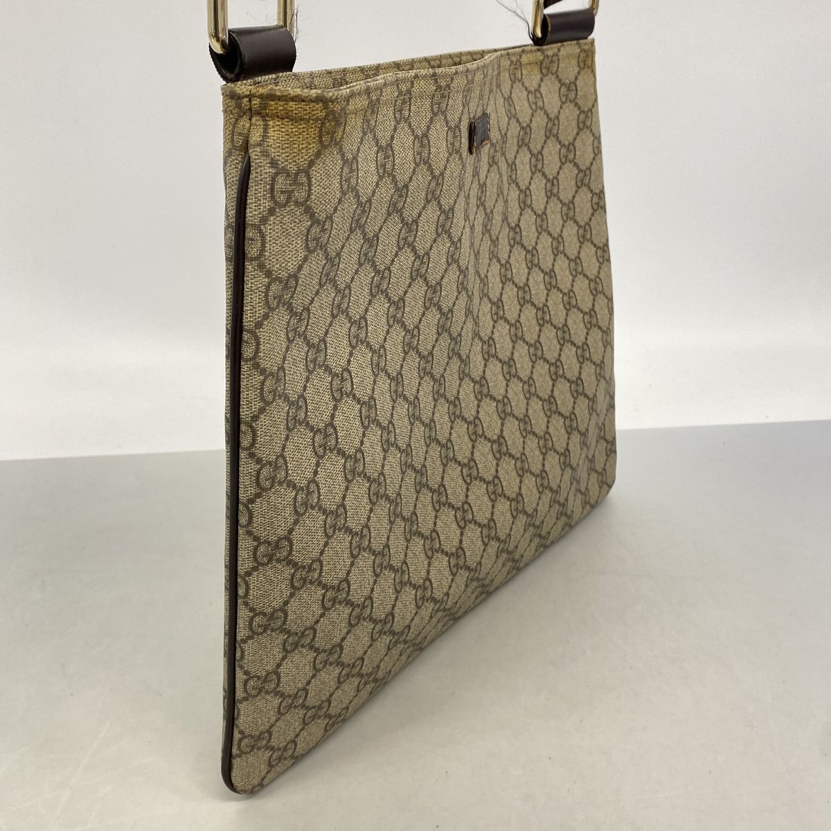 Gucci Shoulder Bag GG Supreme Brown Champagne Gold — view 2
