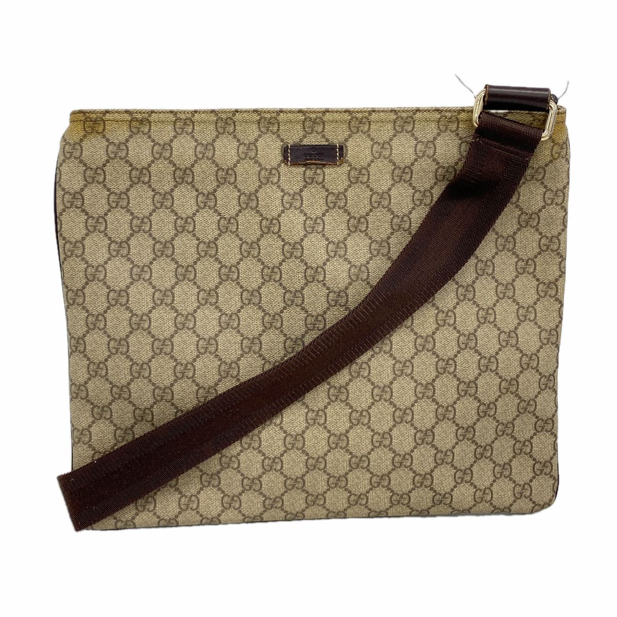 Gucci Shoulder Bag GG Supreme Brown Champagne Gold