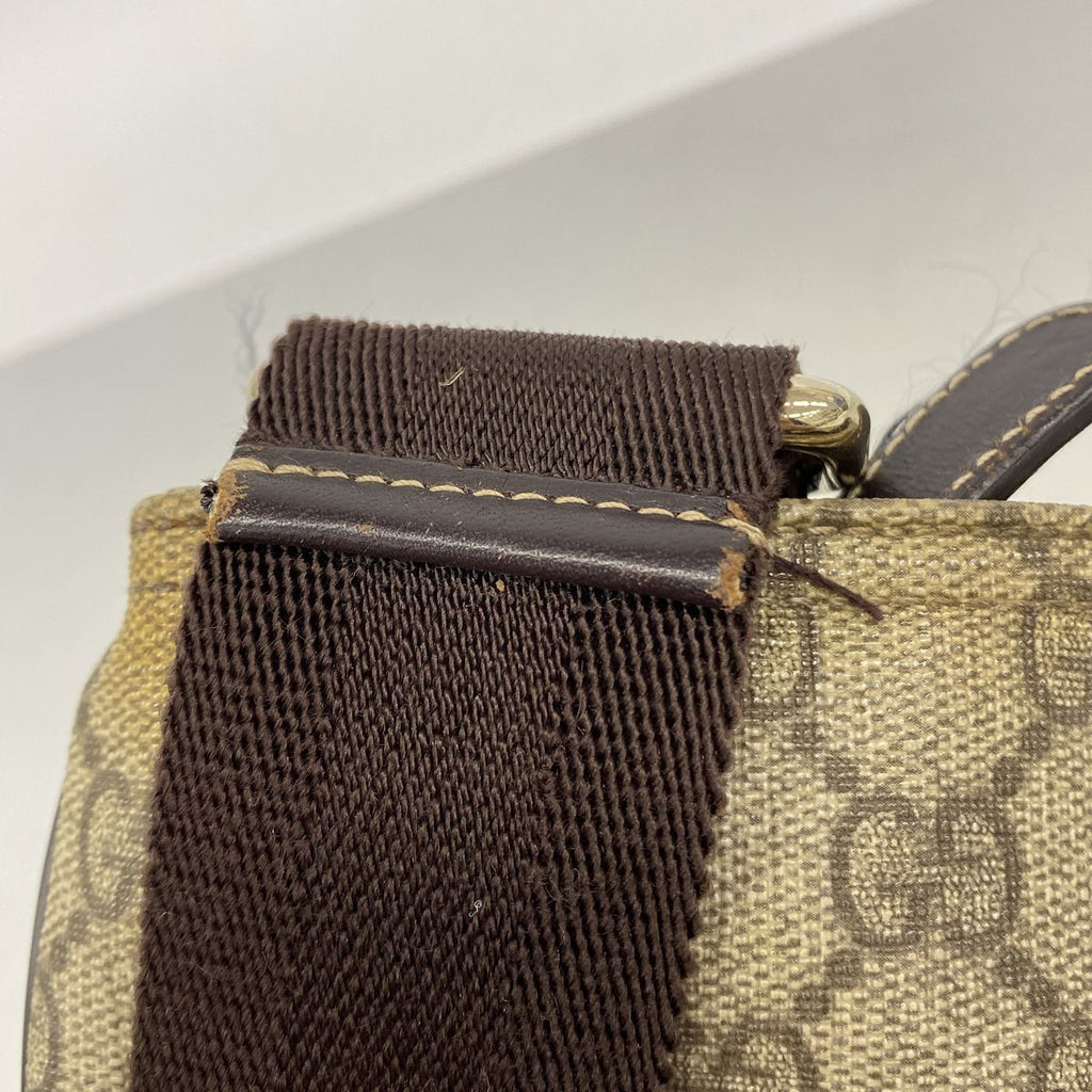 Gucci Shoulder Bag GG Supreme Brown Champagne Gold — view 8