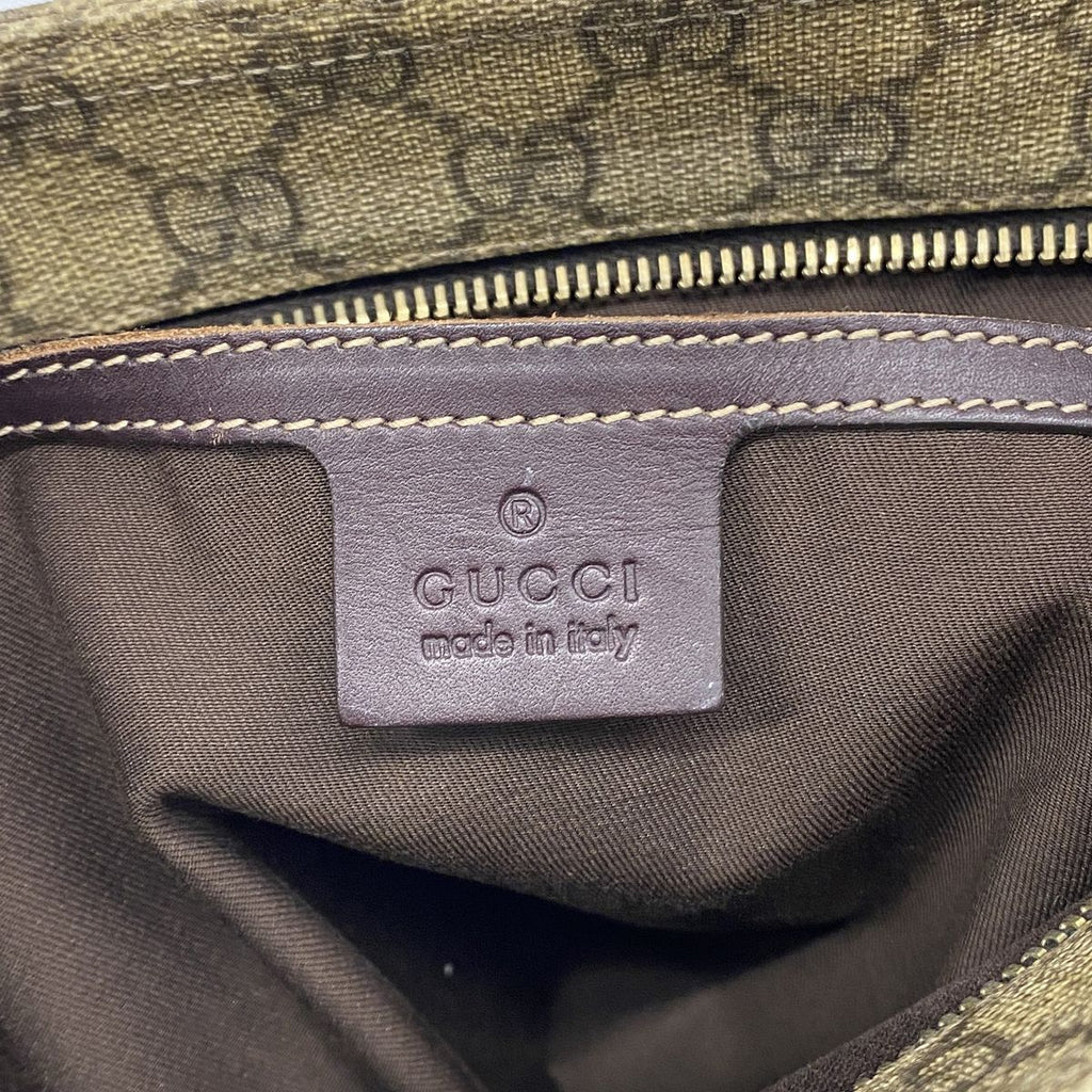 Gucci Shoulder Bag GG Supreme Brown Champagne Gold — view 5