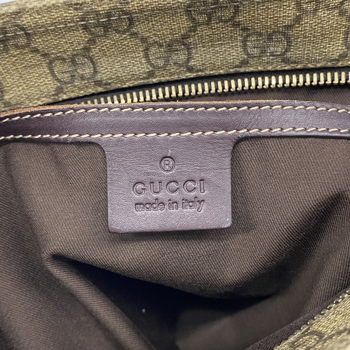 Gucci Shoulder Bag GG Supreme Brown Champagne Gold — view 5