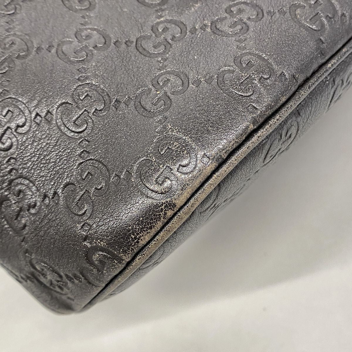 Gucci Handbag Guccissima Leather Dark Brown Silver 2-Way Bag — view 6