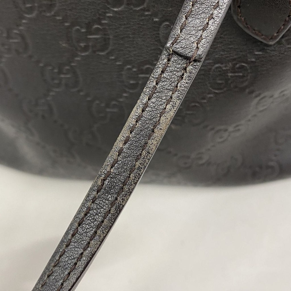 Gucci Handbag Guccissima Leather Dark Brown Silver 2-Way Bag — view 8