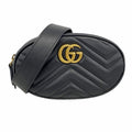 Gucci Waist Bag GG Marmont Leather Black Gold