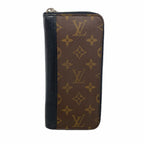 Louis Vuitton Wallet Monogram Macassar Zippy Vertical Brown Black