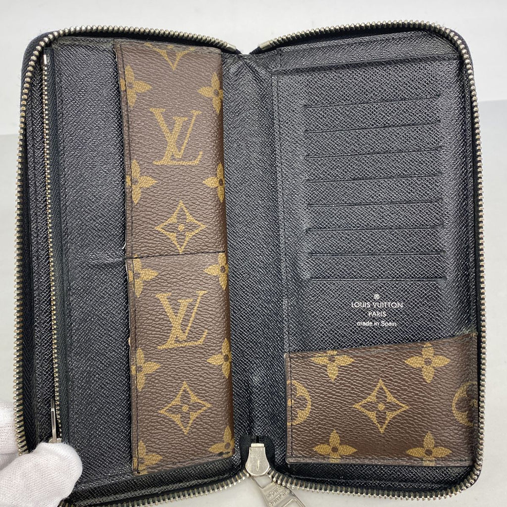 Louis Vuitton Wallet Monogram Macassar Zippy Vertical Brown Black — view 3