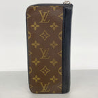 Louis Vuitton Wallet Monogram Macassar Zippy Vertical Brown Black — view 8