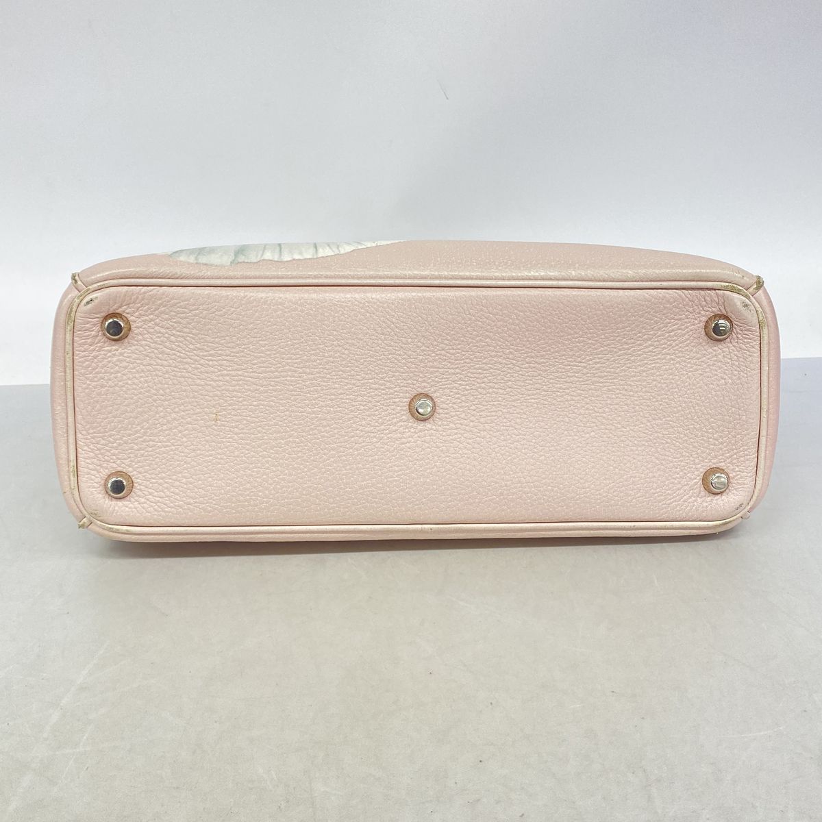 Dior Handbag Lady Diorissimo Leather Pink Gray Silver — view 3