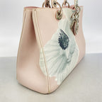 Dior Handbag Lady Diorissimo Leather Pink Gray Silver — view 2