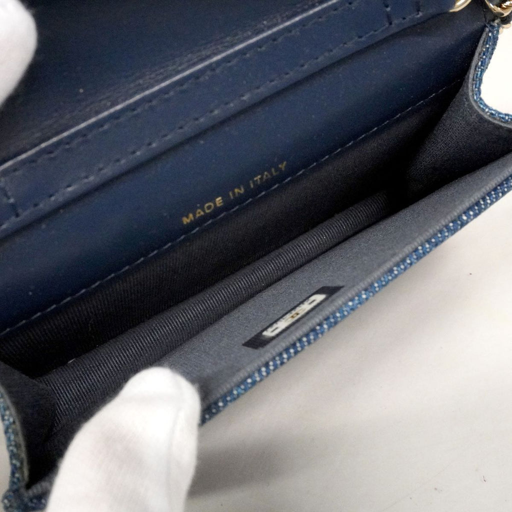 Chanel Waist Bag Quilted Denim Blue Champagne Gold — view 4