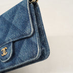 Chanel Waist Bag Quilted Denim Blue Champagne Gold — view 6