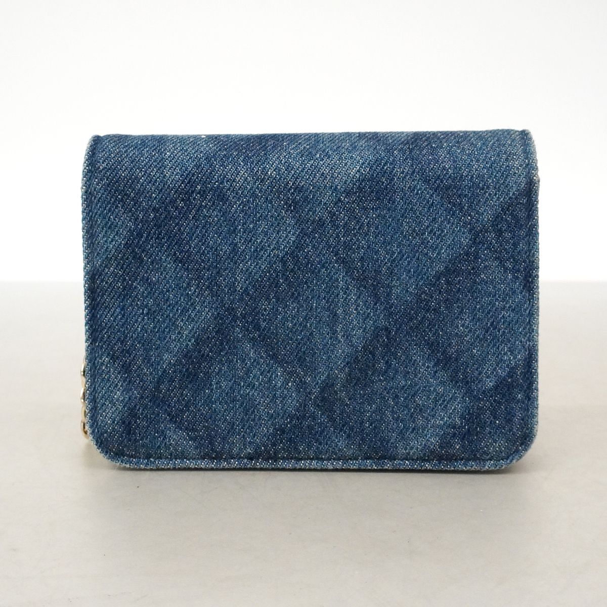 Chanel Waist Bag Quilted Denim Blue Champagne Gold — view 8