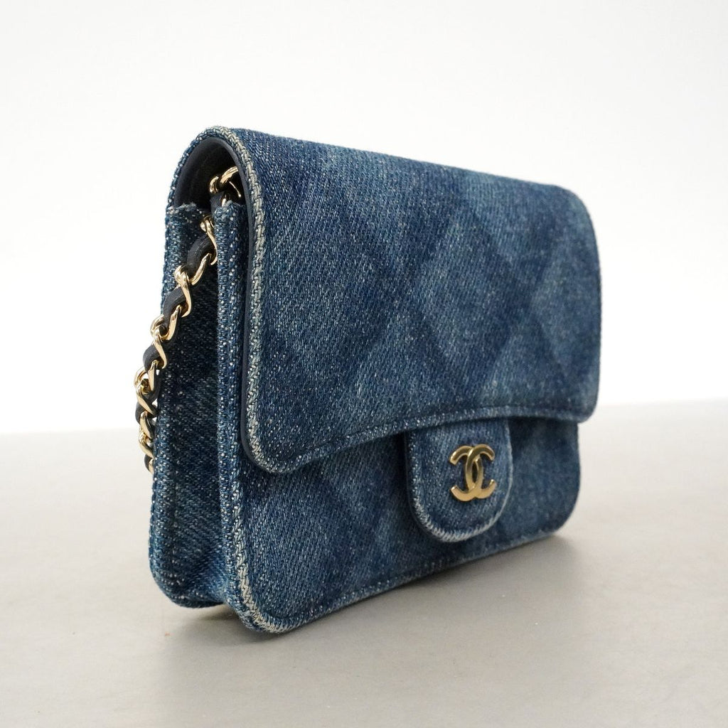 Chanel Waist Bag Quilted Denim Blue Champagne Gold — view 2