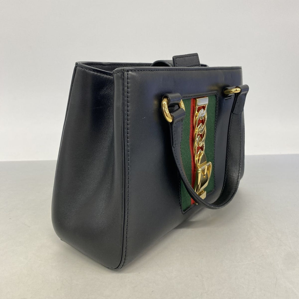 Gucci Handbag Sylvie Leather Black Gold 2-Way Bag — view 2