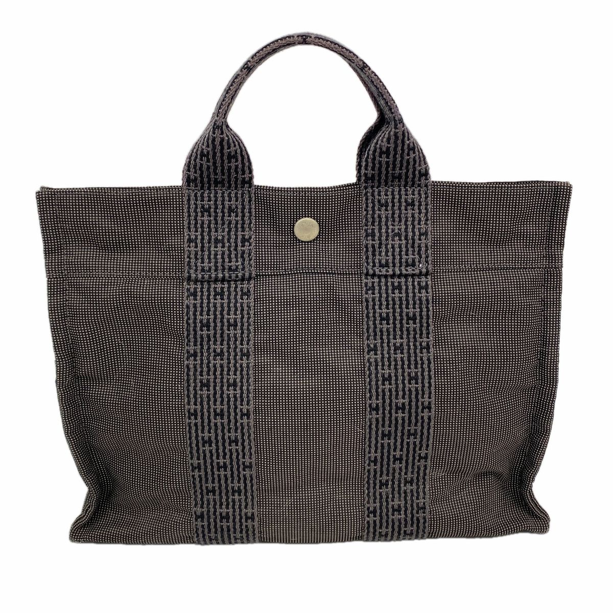 Hermes Tote Bag Herline PM Nylon Gray Silver