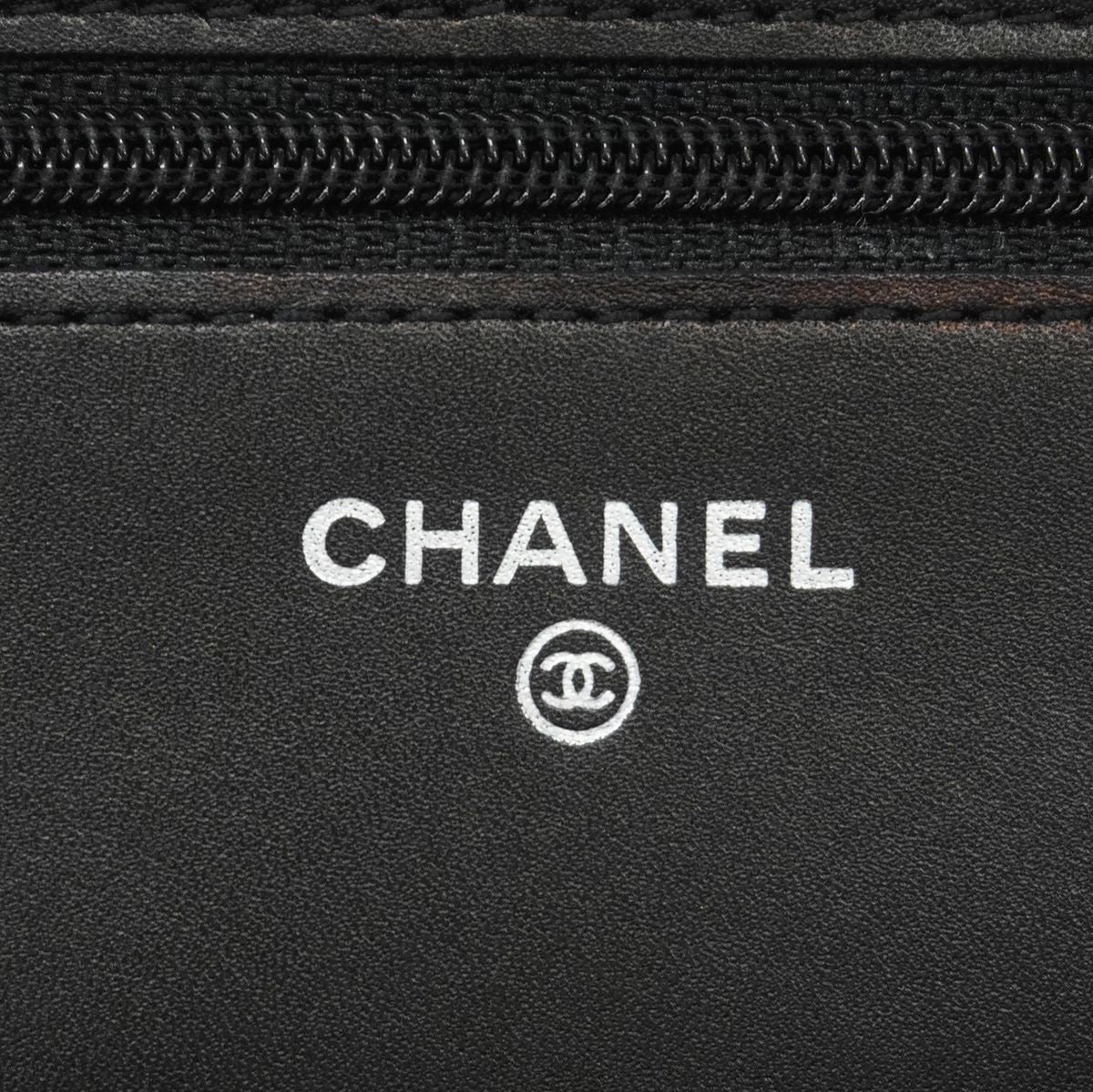 Chanel Wallet on Chain Cambon Lambskin Black Silver Shoulder Bag — view 5