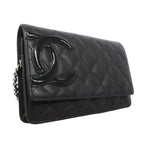 Chanel Wallet on Chain Cambon Lambskin Black Silver Shoulder Bag — view 2