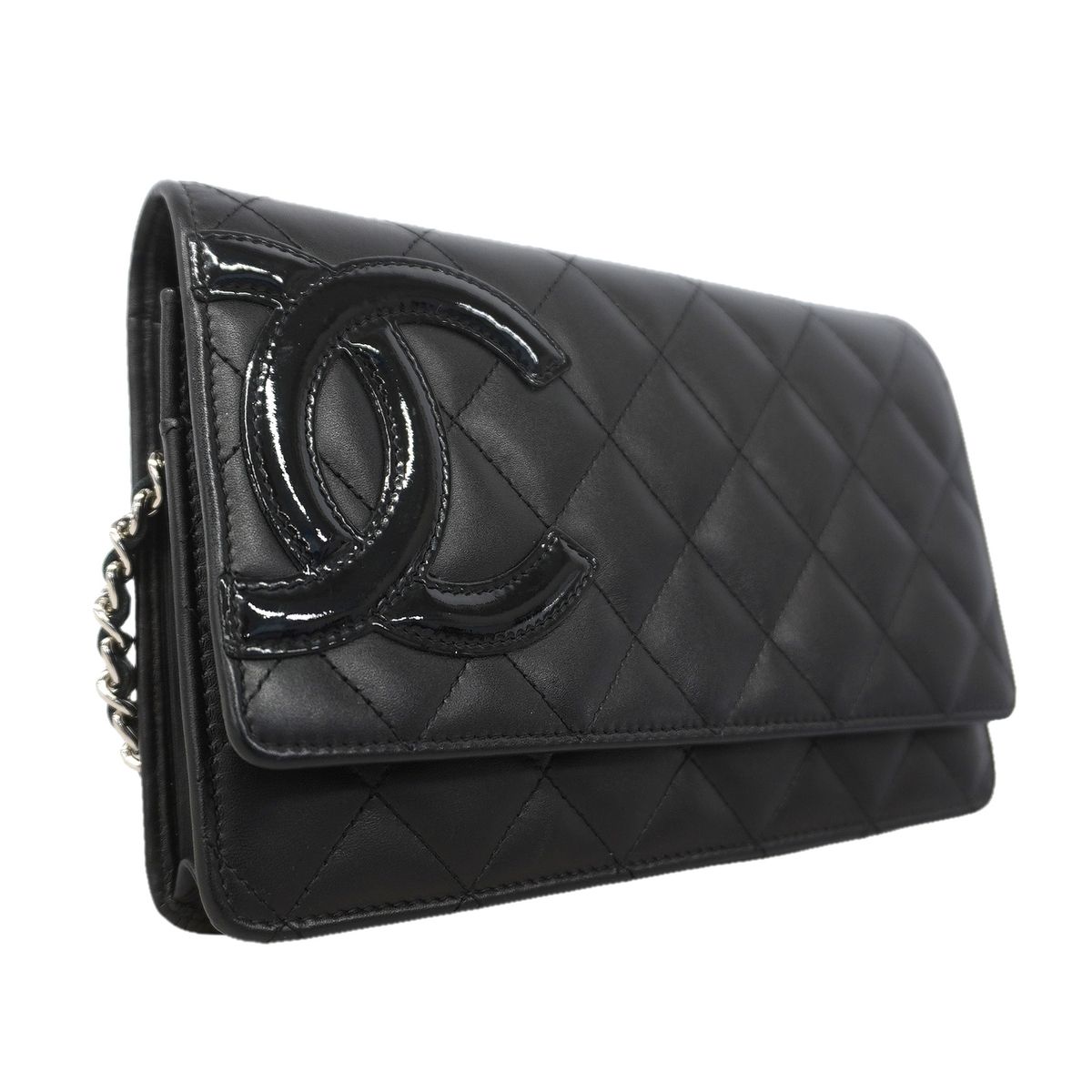Chanel Wallet on Chain Cambon Lambskin Black Silver Shoulder Bag — view 2