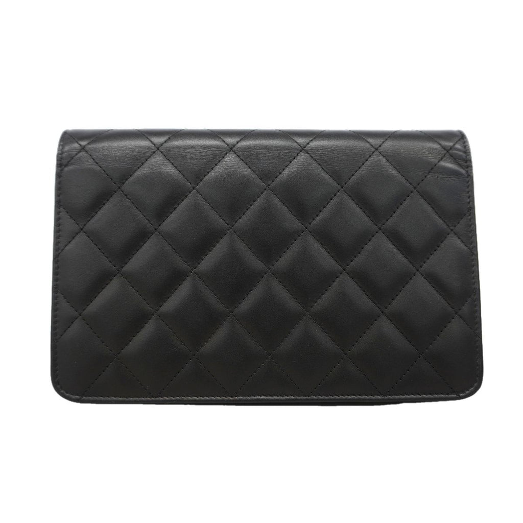 Chanel Wallet on Chain Cambon Lambskin Black Silver Shoulder Bag — view 8